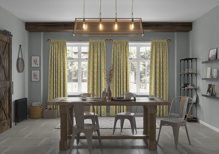 Scandi Birds, Mustard - Made to Measure Curtains - Image 5